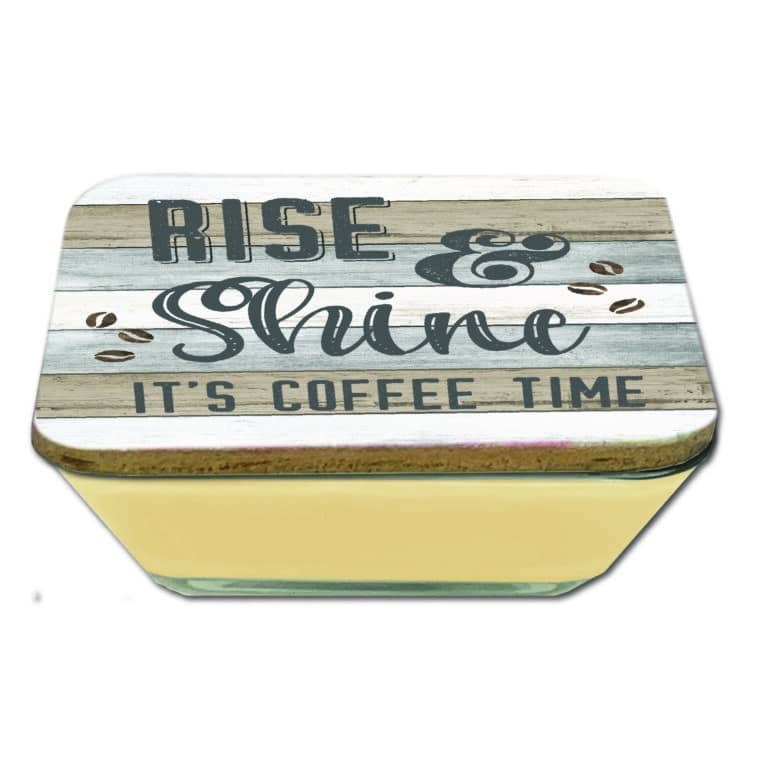 Roasted Coffee Soy Candle & Rise & Shine Artboard Lid Set