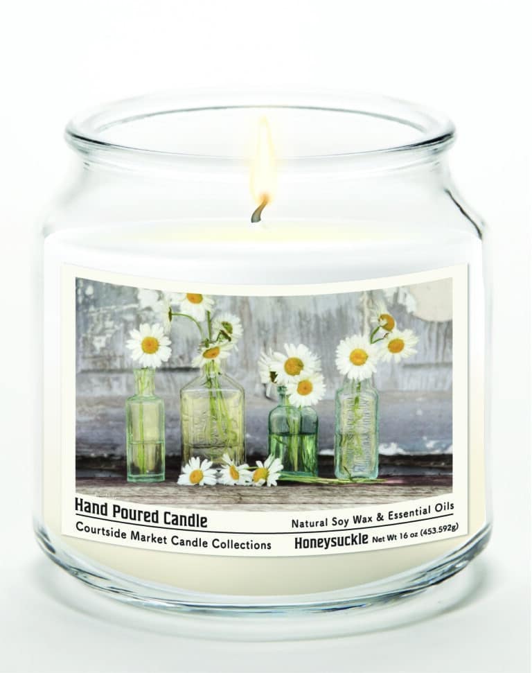 16 oz Garden daisies Soy Wax Candle Glass Jar