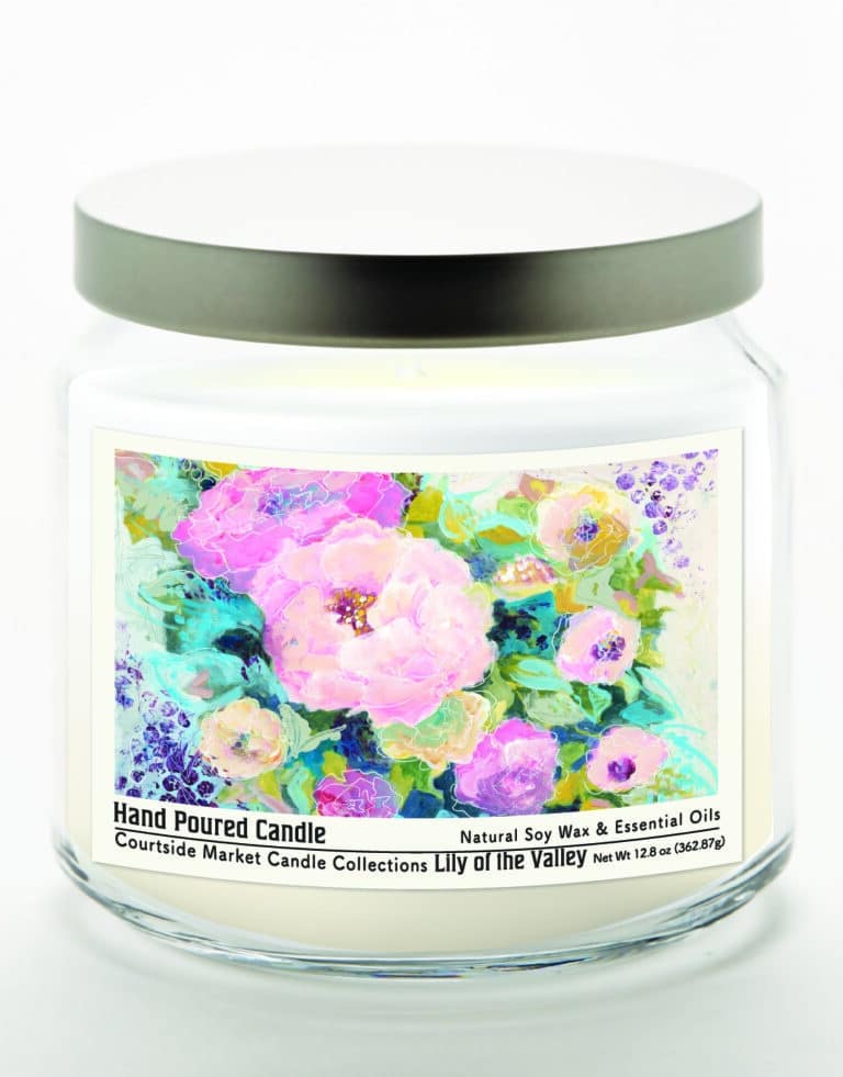 12.8 oz Fresh Florals Soy Wax Candle Glass Jar