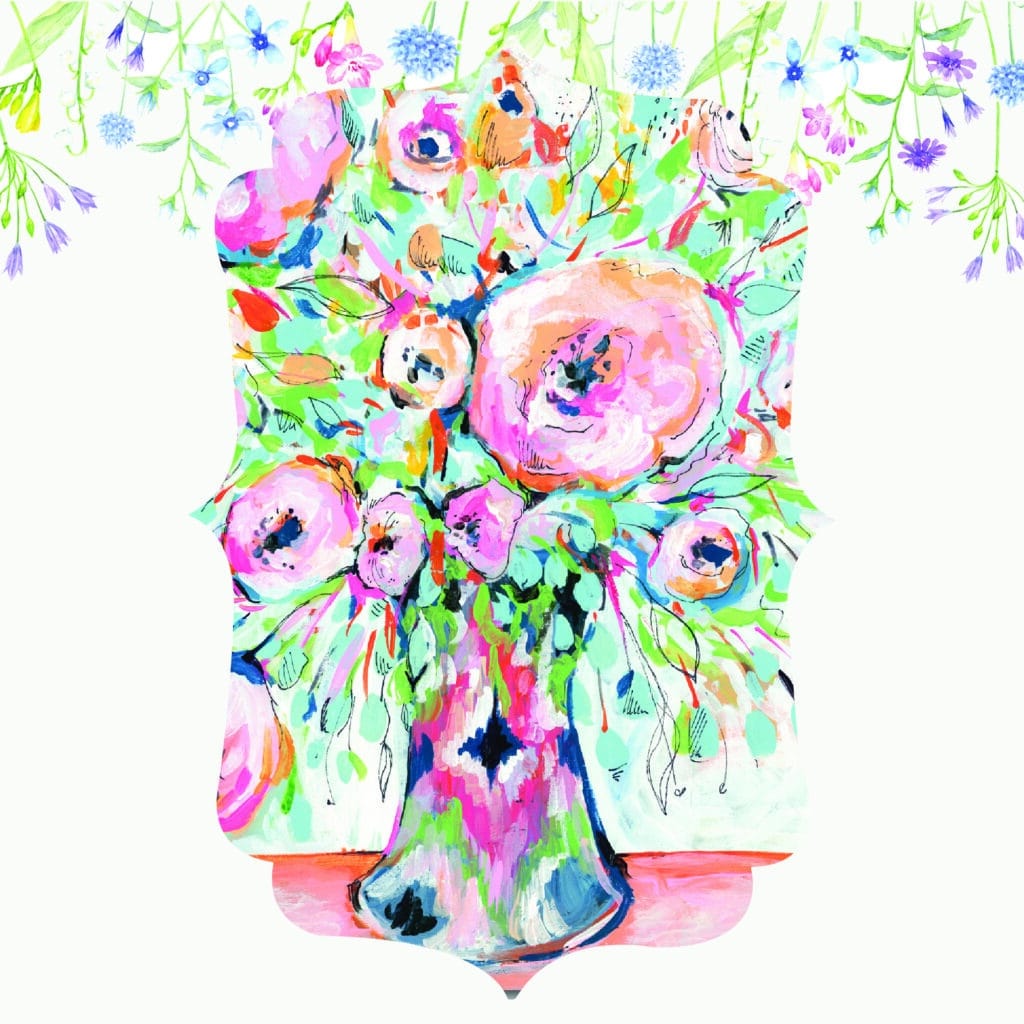 Spring Vase Fabric Wall Decal