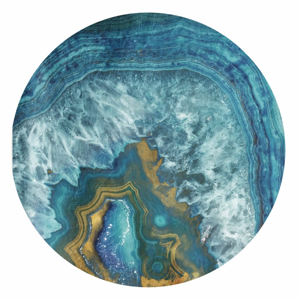 Blue & Gold Agate 30×30 Wall Decal