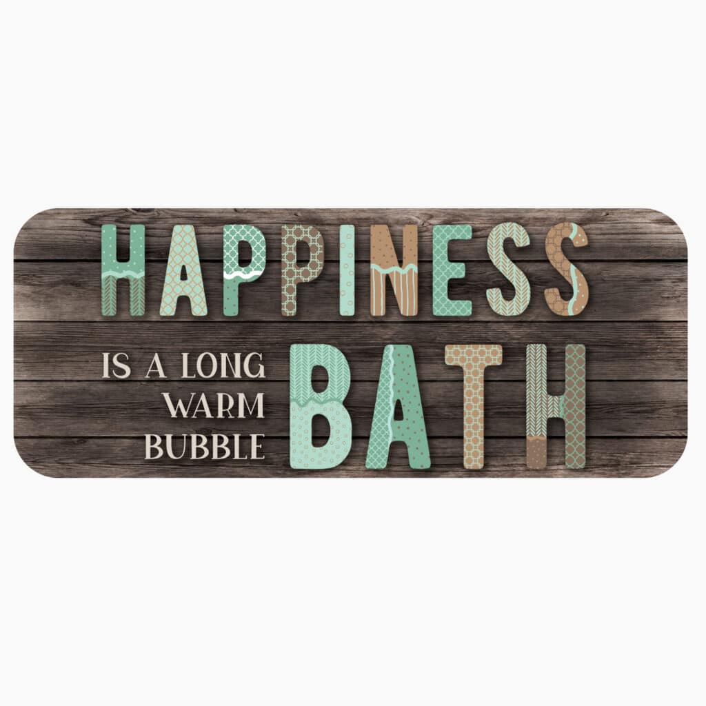 Rustic Bath & Bubbles I 12×30 Wall Decal