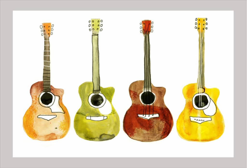 Acoustic Guitar 24×36 Wall Decal