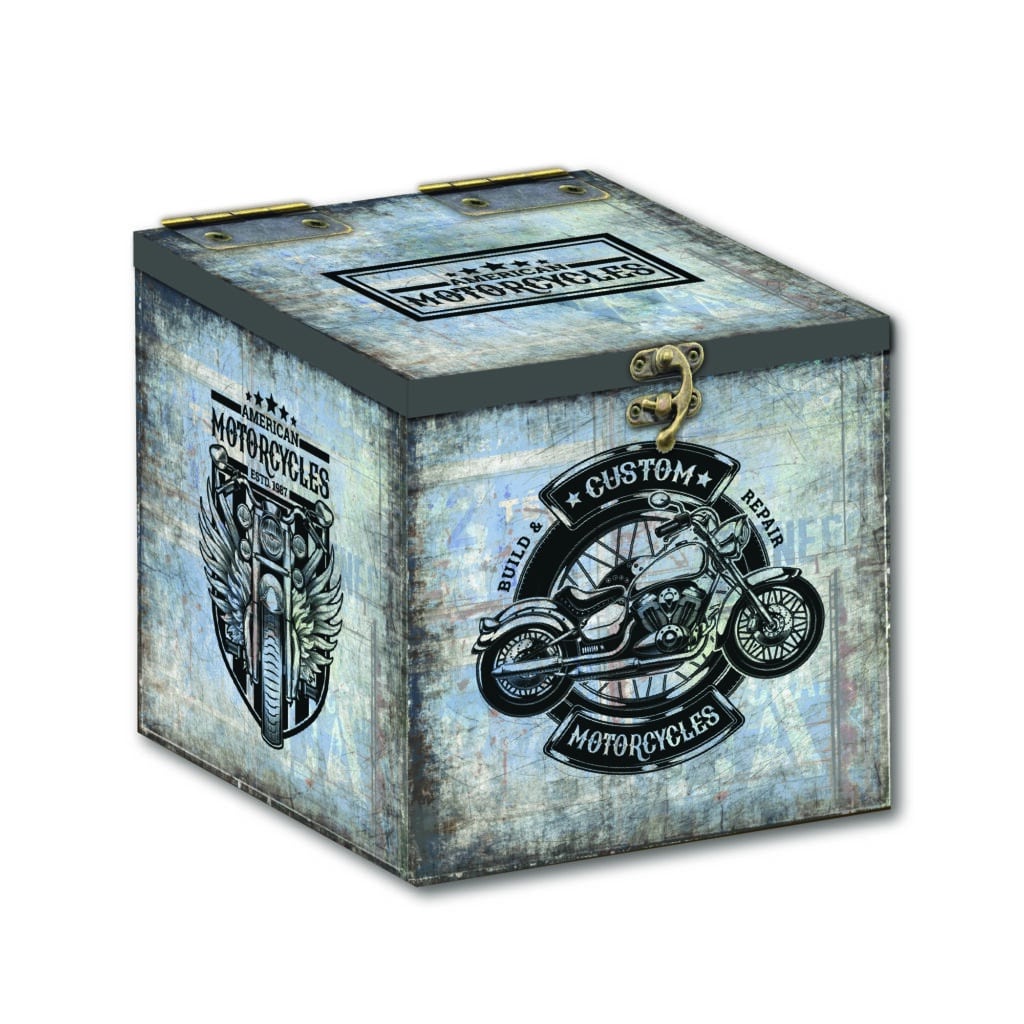 Vintage Motorcycles Decorative 12″x12″ Storage ArtBox