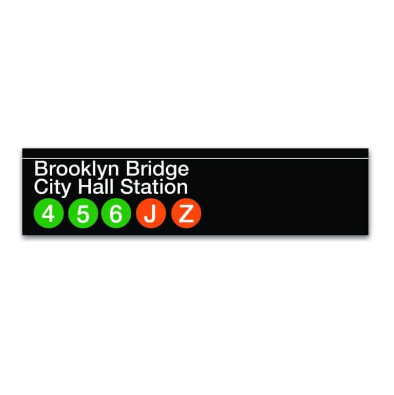 NYC Collection ‘Brooklyn Bridge City Hall’ Station Wood Sign Decor