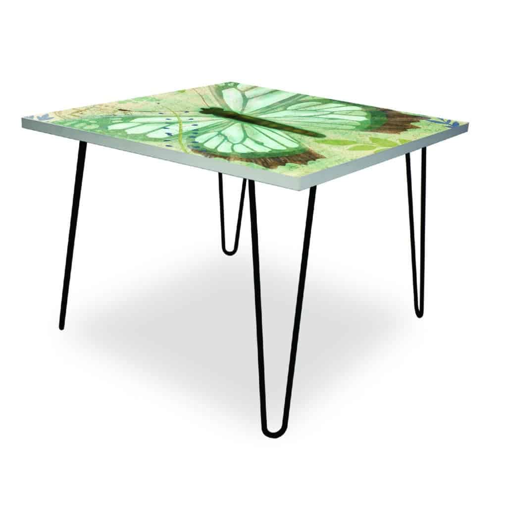 Butterfly Aqua Brown Square 24″x24″ Indoor/Outdoor Table