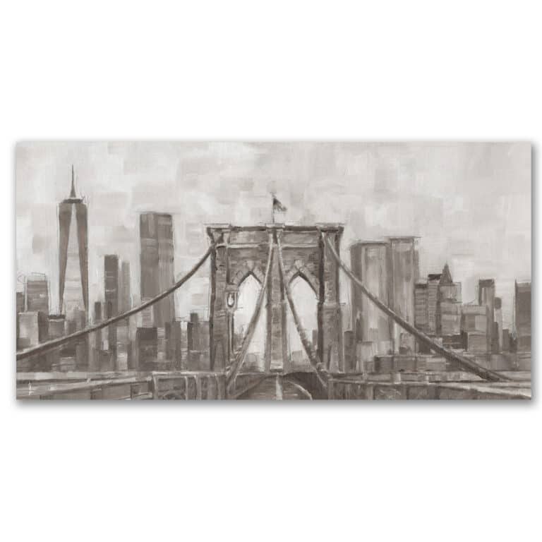 NYC Collection ‘Charcoal Brooklyn Bridge I’ Gallery-Wrapped Canvas