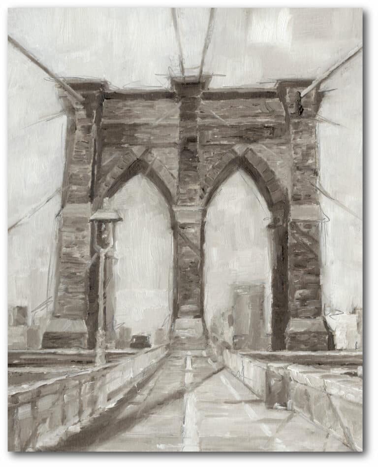 NYC Collection ‘Charcoal Brooklyn Bridge II’ Gallery-Wrapped Canvas