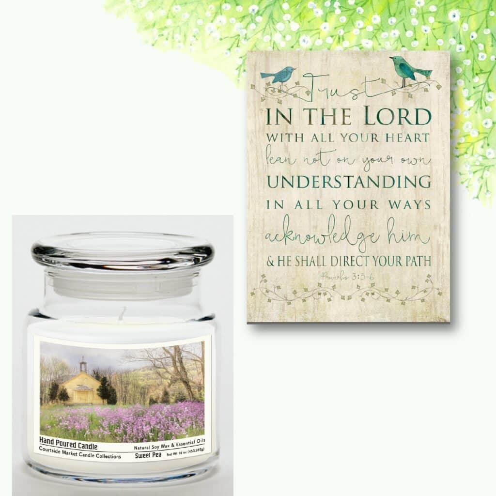 Trust The Lord Canvas Soy Wax Candle Set