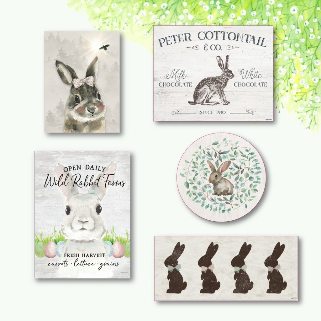 Peter Cottontail 5 Piece Gallery Wall Decor Set