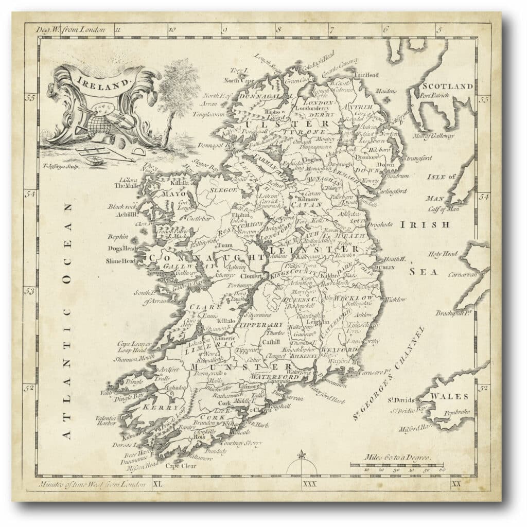 Map of Ireland Gallery-Wrapped Canvas