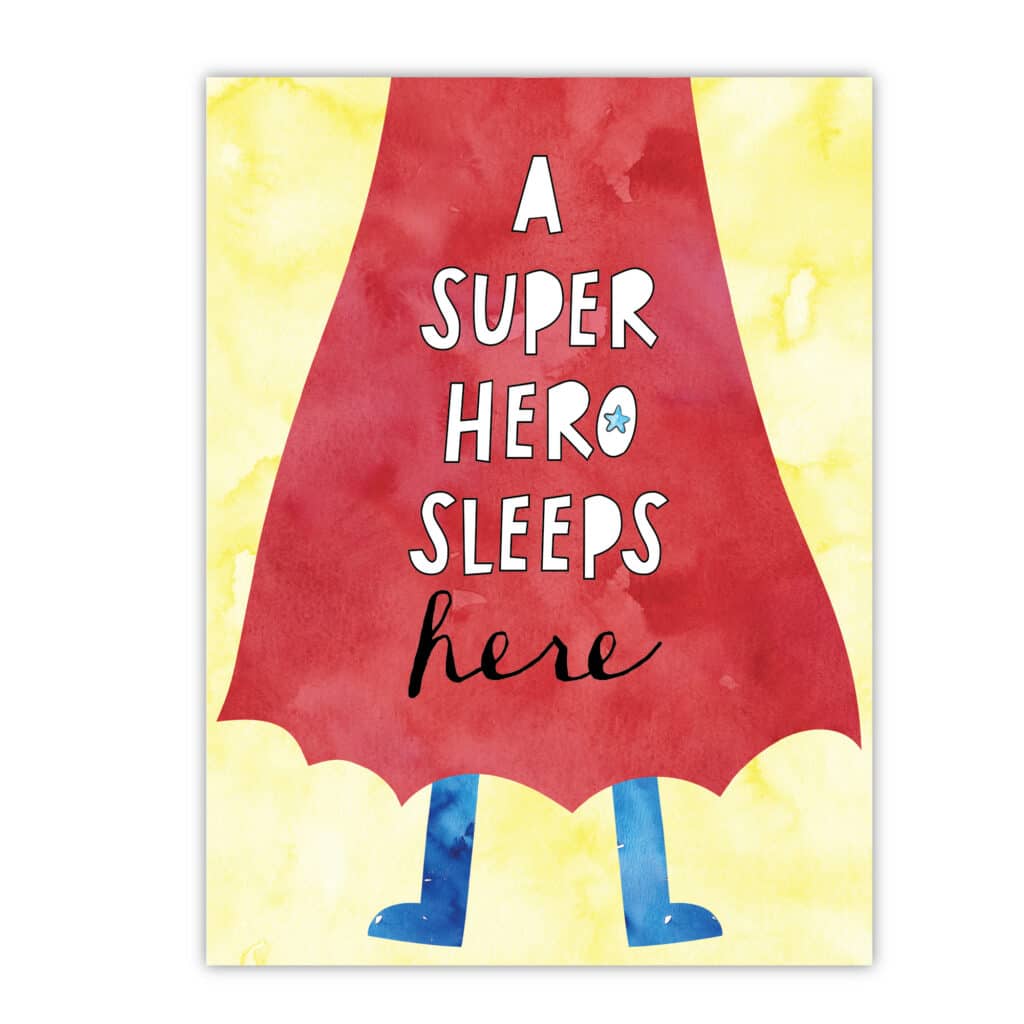 Super Hero Sleeps Here Gallery-Wrapped Canvas