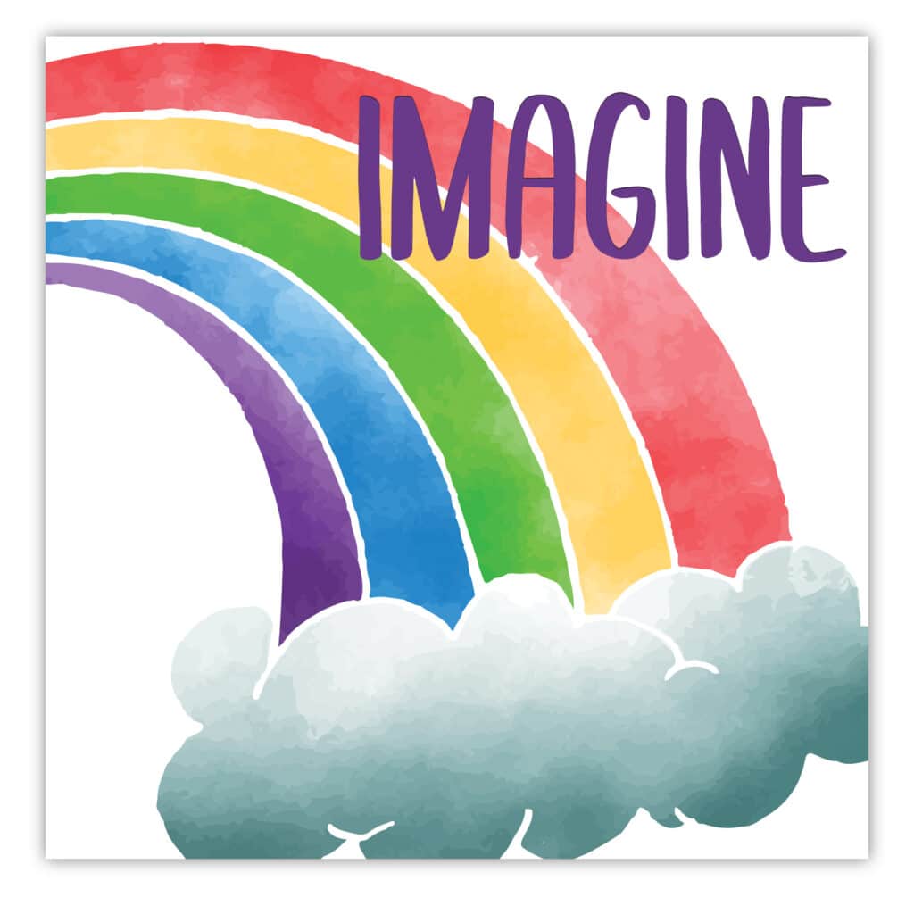 Imagine Rainbow Gallery-Wrapped Canvas