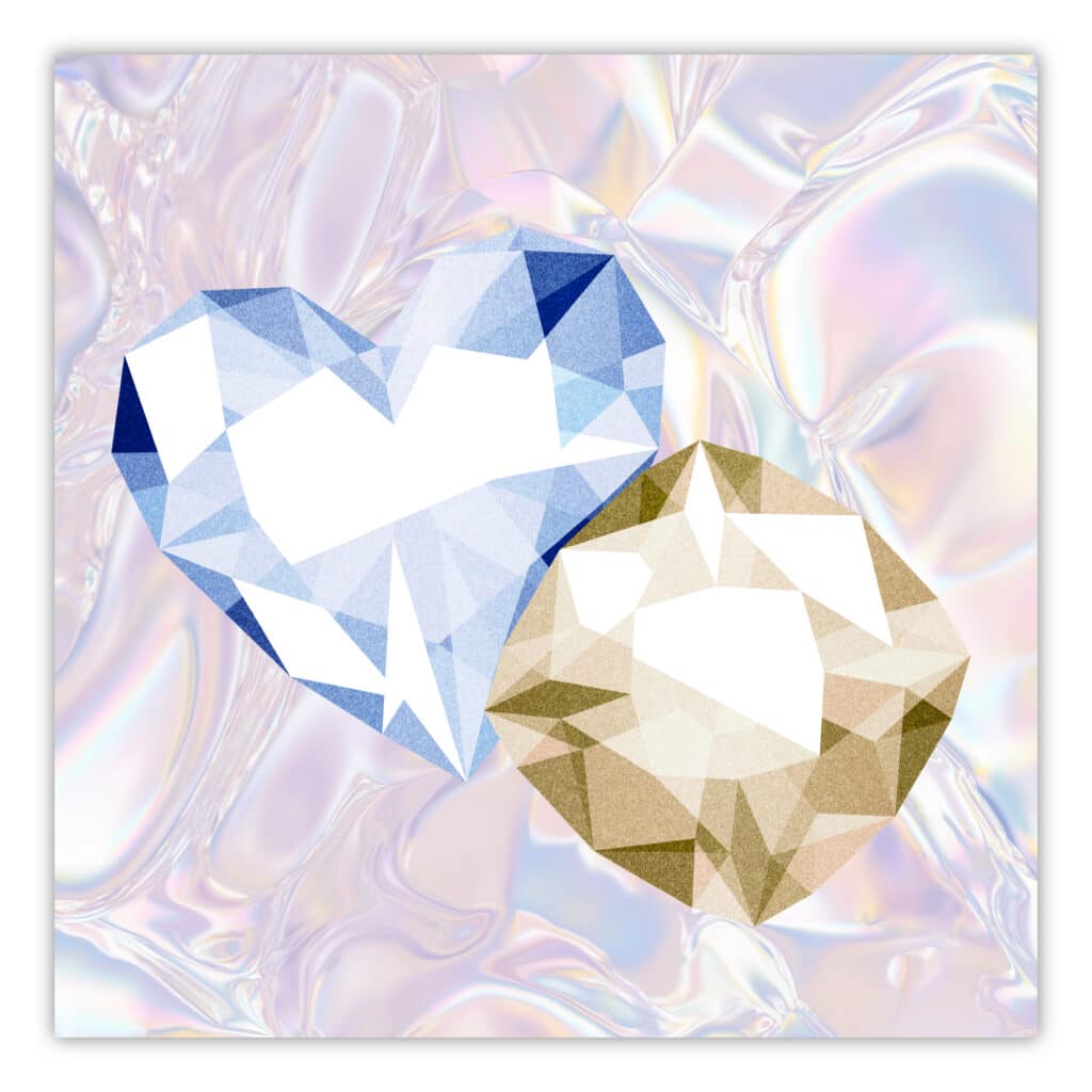 Diamond Heart Love Gallery-Wrapped Canvas