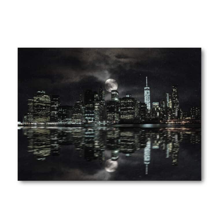 NYC Collection Full Moon NYC 18″x 24″ Acrylic Wall Art