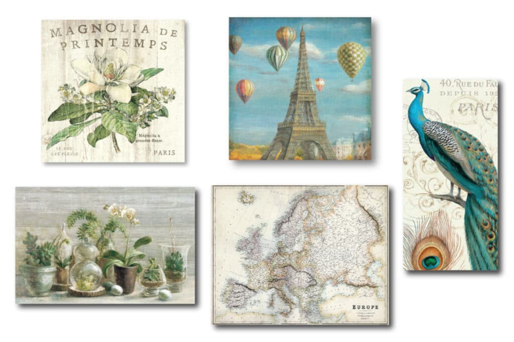 French 5 Piece Gallery-Wrapped Canvas Set
