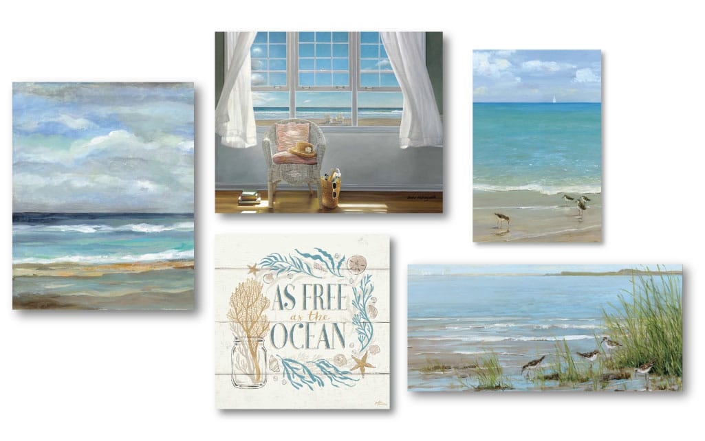 At The Shore 5 Piece Gallery-Wrapped Canvas Set