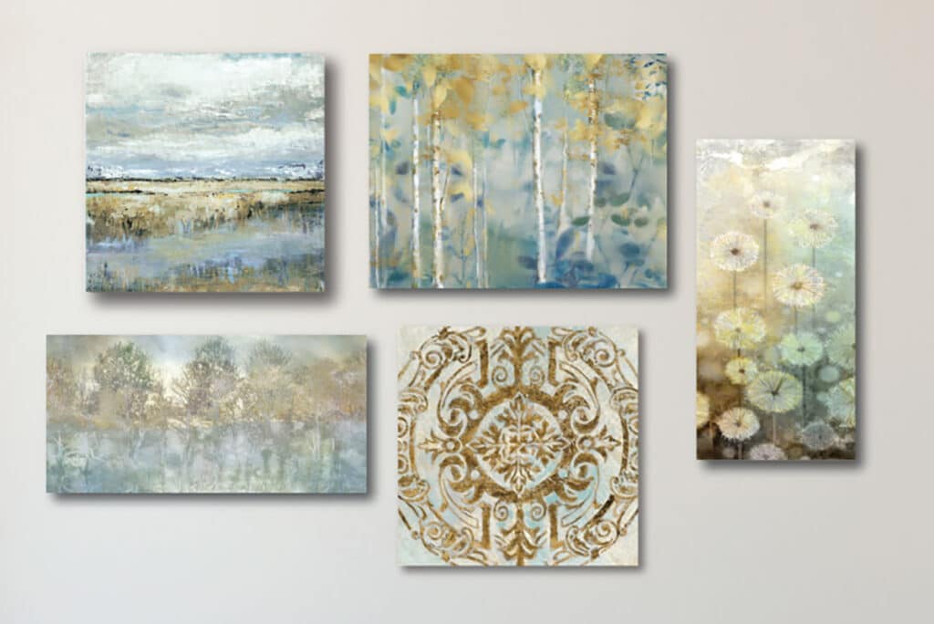 Golden 5 Piece Gallery-Wrapped Canvas Set