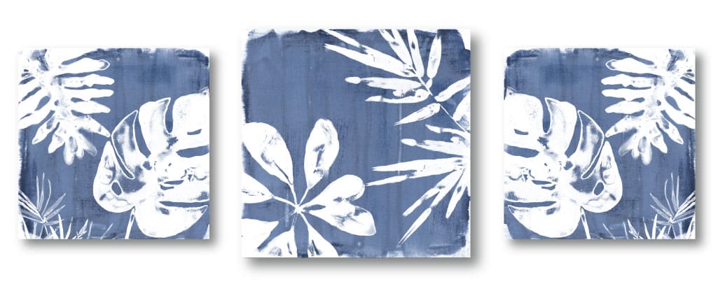 Navy & White 3 Piece Gallery-Wrapped Canvas Set