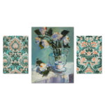 Teal Dinning 3 Piece Gallery-Wrapped Canvas Set