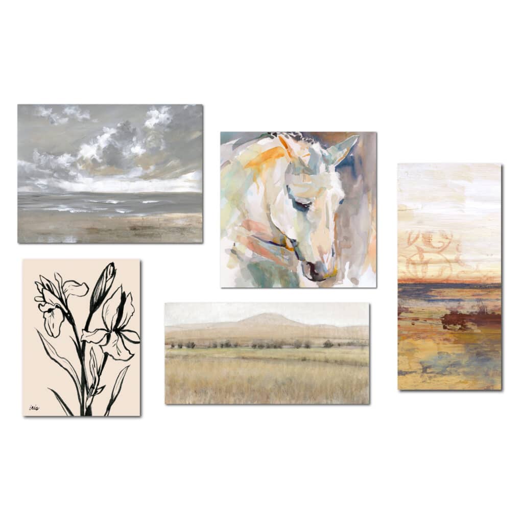Gray Hues South West 5 Piece Gallery-Wrapped Canvas Set