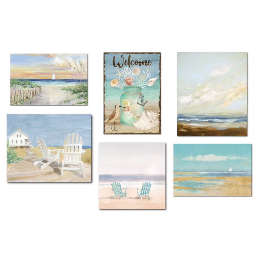 Coastal Tranquility II 6 Piece Gallery-Wrapped Canvas Set