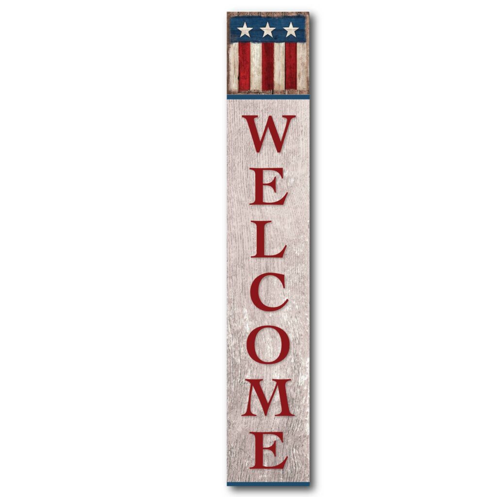 Red,White & Blue Glory 7″x40″ Porch Sign