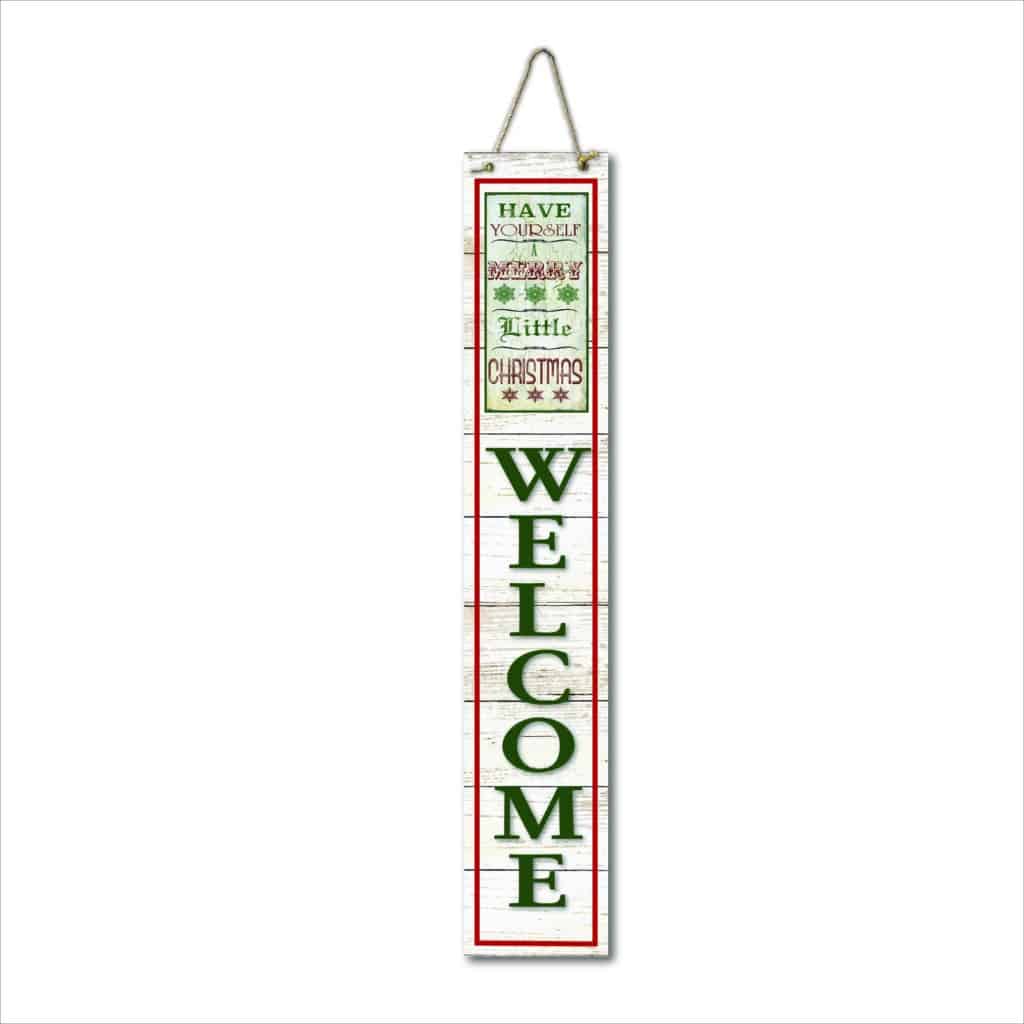 Merry Little Christmas 7″x40″ Hanging Porch Sign