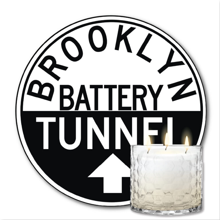 MTA Collection Brooklyn Battery Tunnel Artboard & Raspberry Macaroon 3-Wick 13.5 Soy Wax Candle