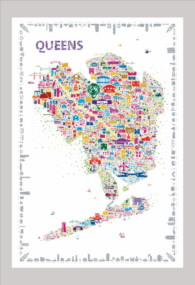 NYC Collection Queens 24″x 36″ Gallery Art Decal