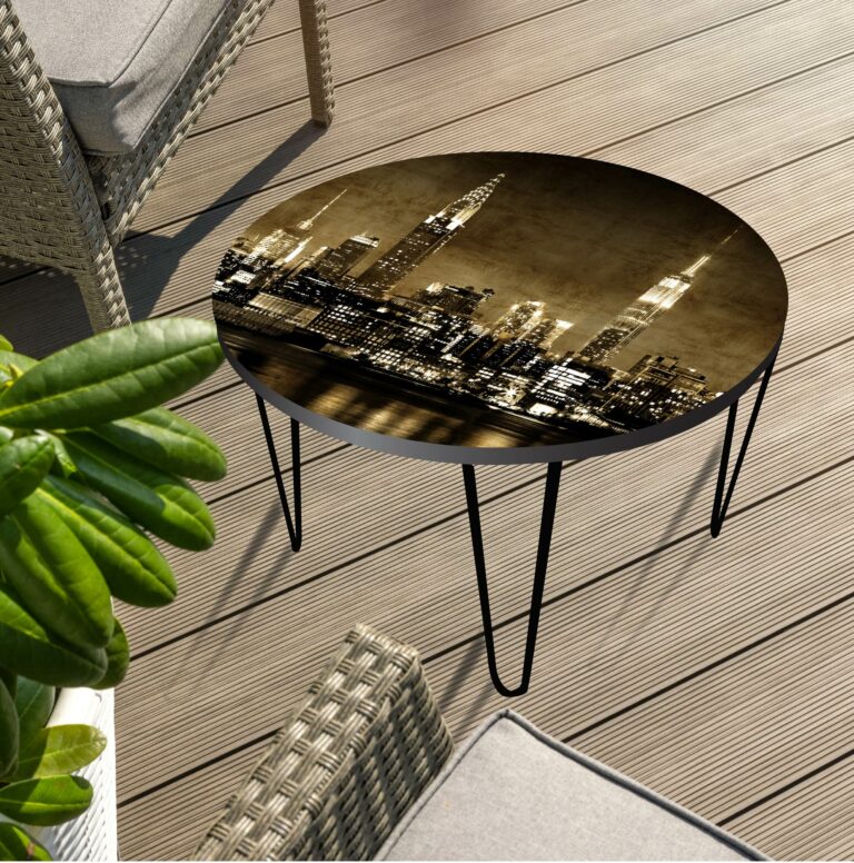NYC Collection NYC in Sepia 24″x 24″ Round Indoor/Outdoor Table