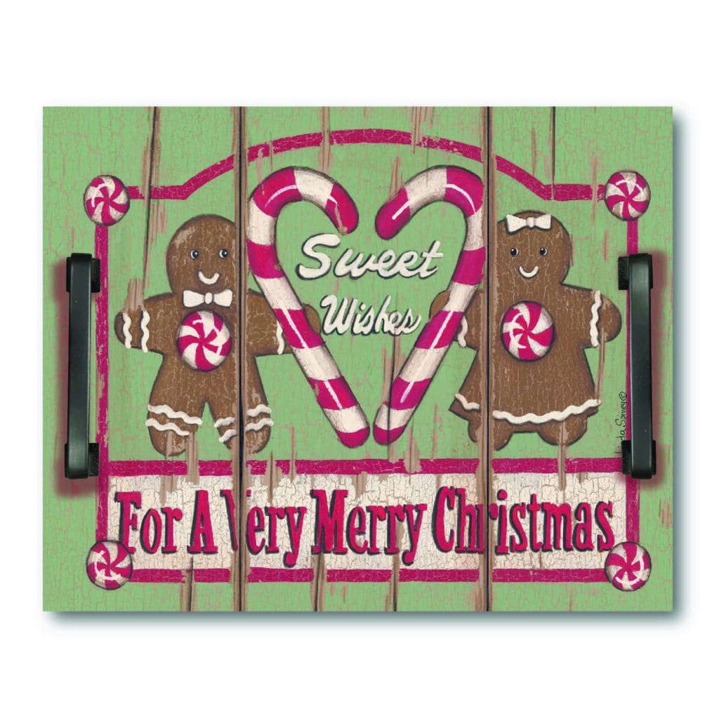 Sweet Wishes Gingerbread 14″x 20″ Indoor/Outdoor Decorative Tray