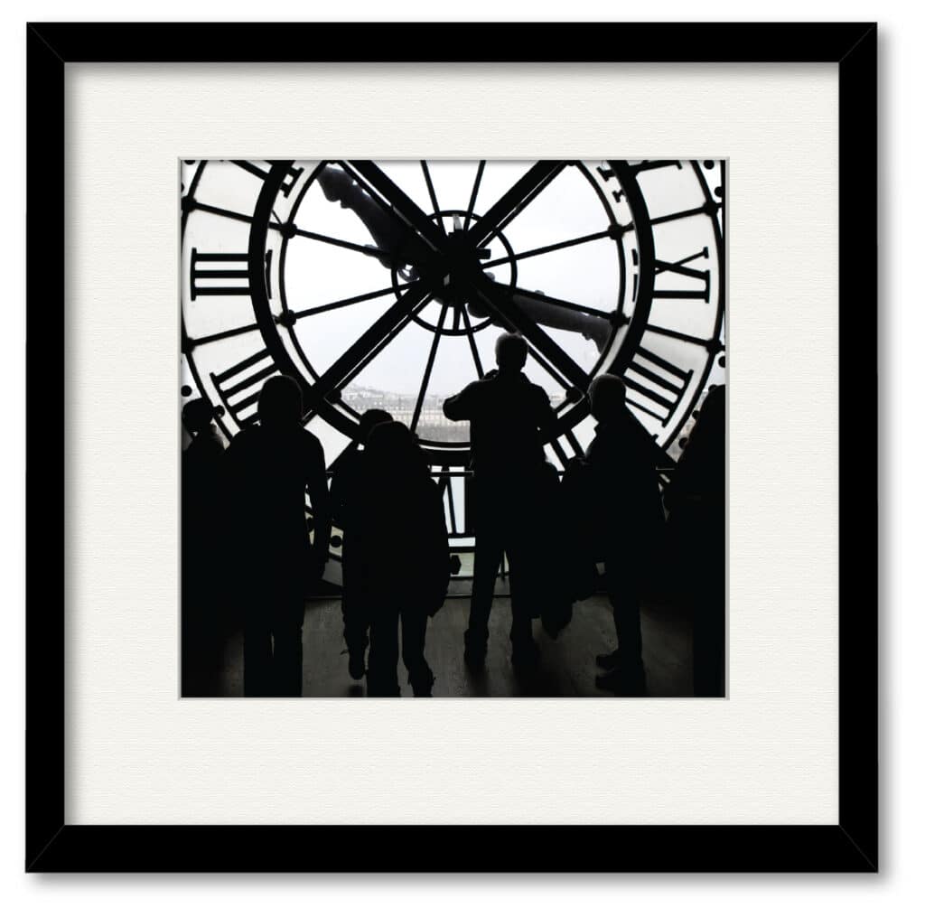 Large Clock 16″x16″ Framed and Matted Art