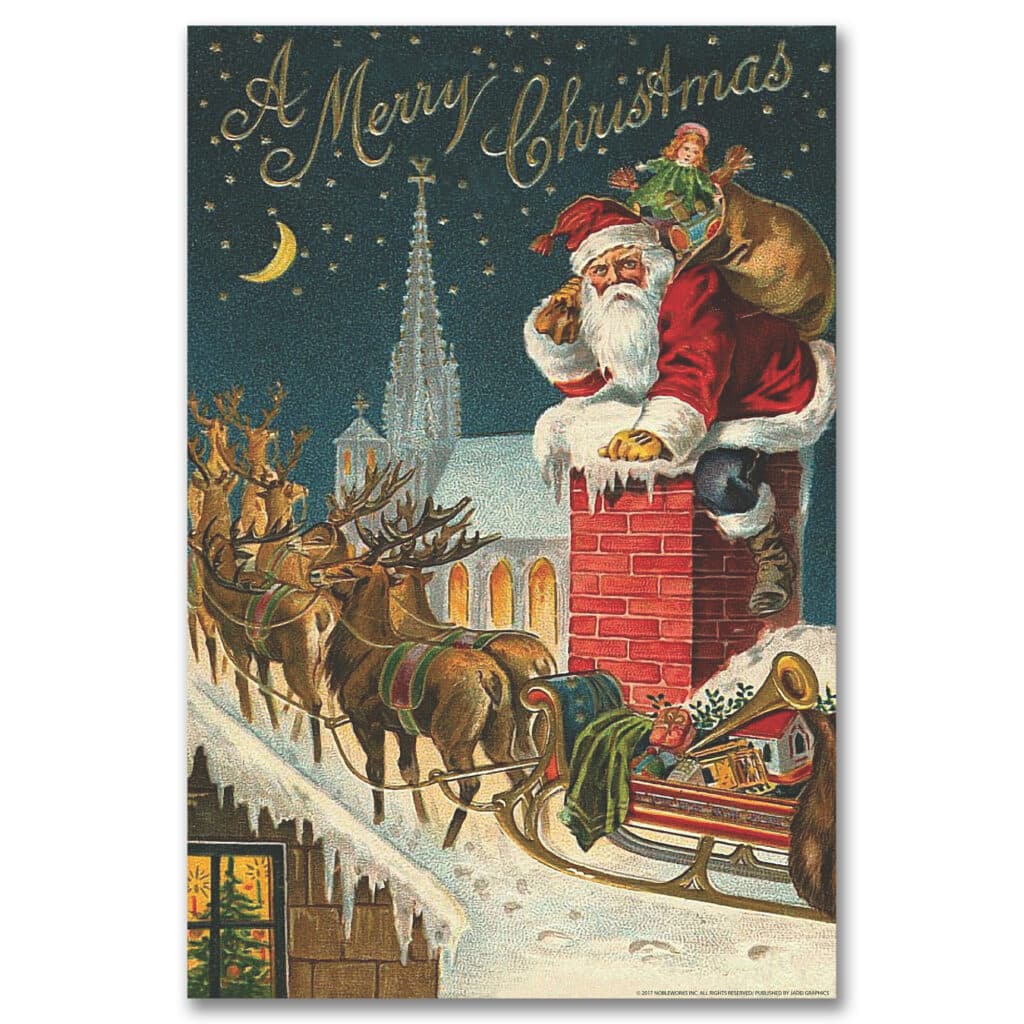 Vintage Santa Gallery-Wrapped Canvas