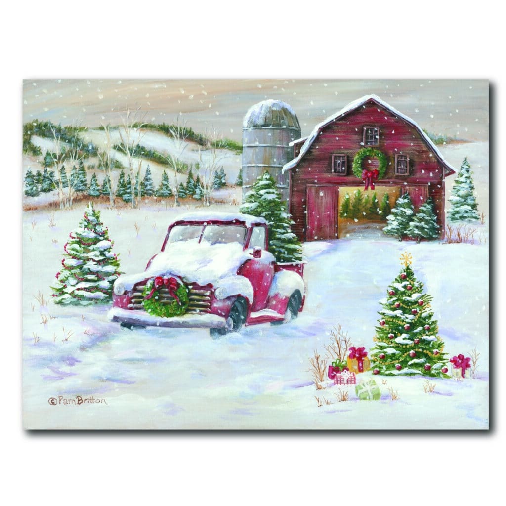 On the farm Christmas Gallery-Wrapped Canvas
