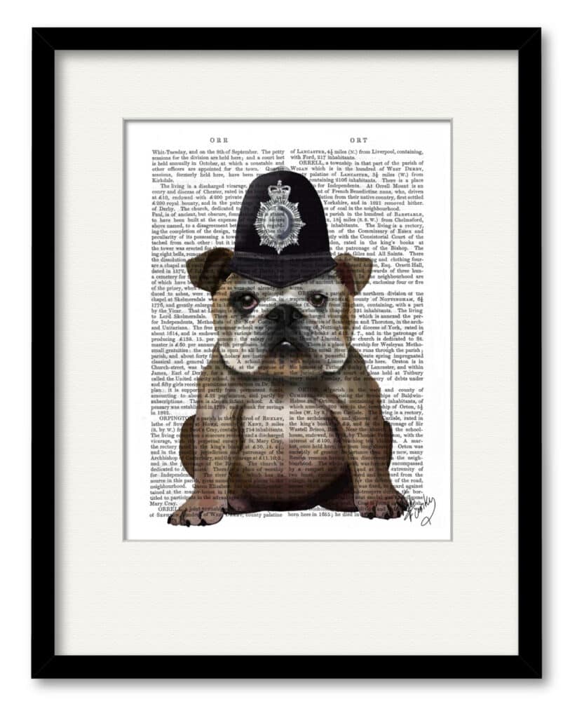 Bulldog Policeman 16″x20″ Framed and Matted Art
