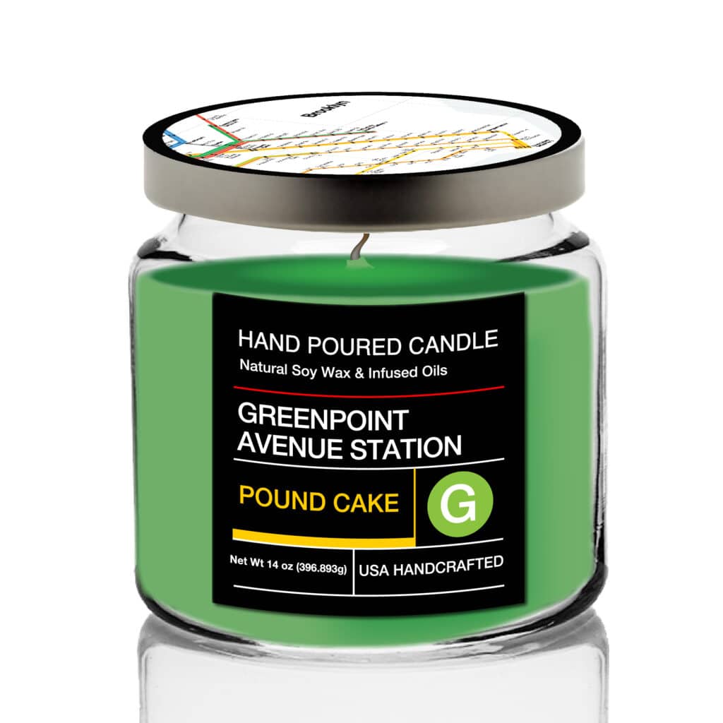 MTA Greenpoint Avenue Station Soy Wax Candle with Decorative Tin Lid