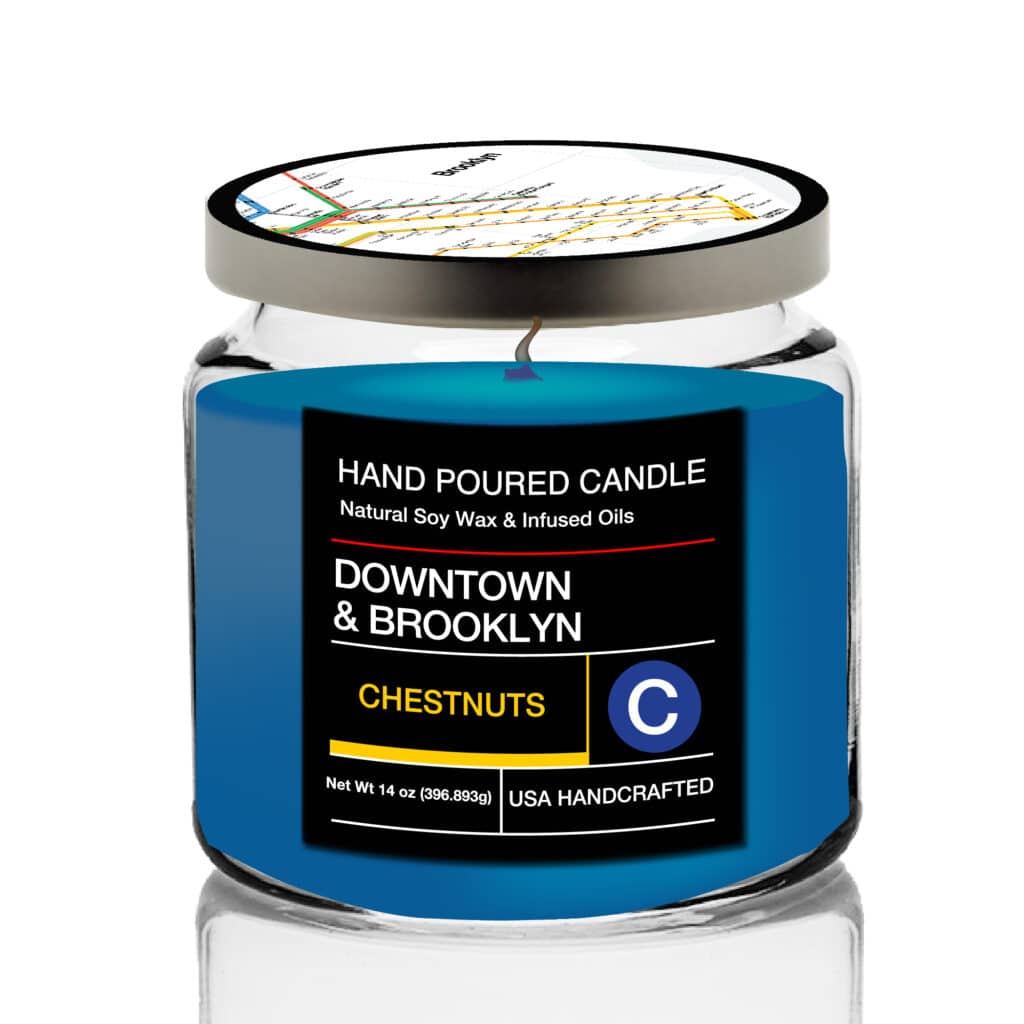 MTA Downtown & Brooklyn Soy Wax Candle with Decorative Tin Lid