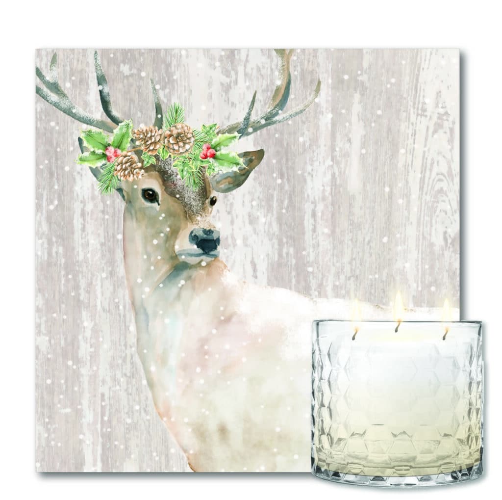Winter Buck Artboard & 3-Wick Candle