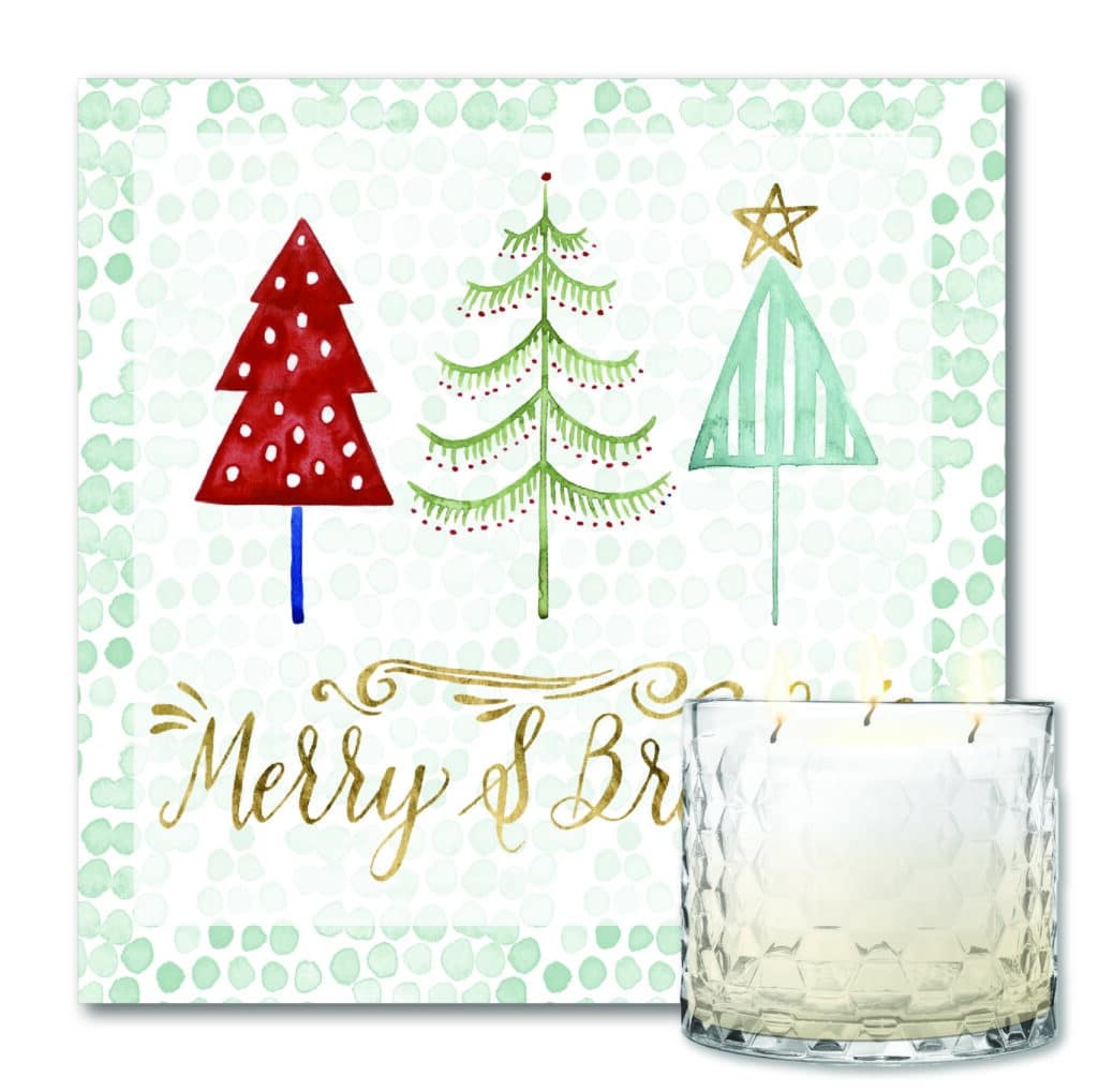 Christmas Tree Whimsy I Artboard & 3-Wick Candle