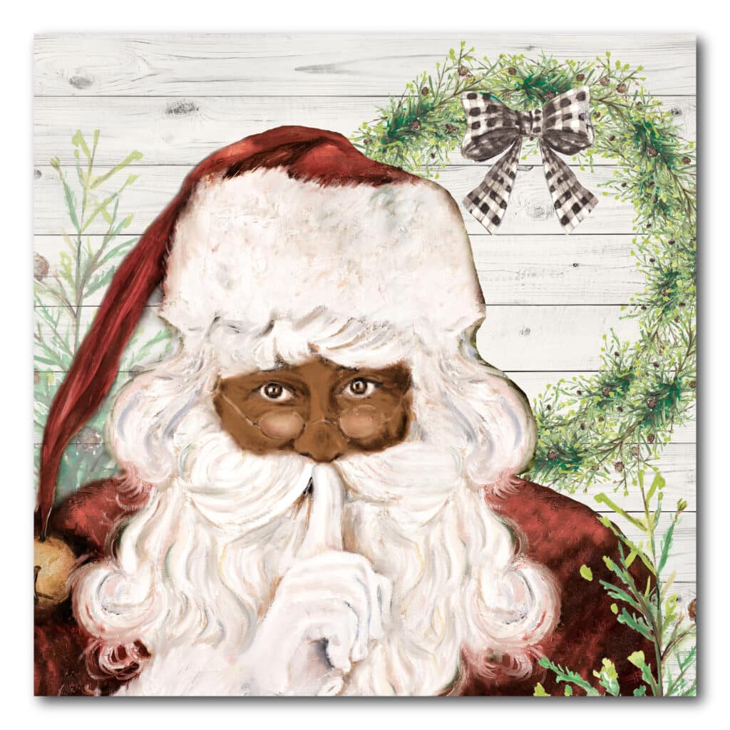 African American Here Comes Santa Gallery-Wrapped Canvas