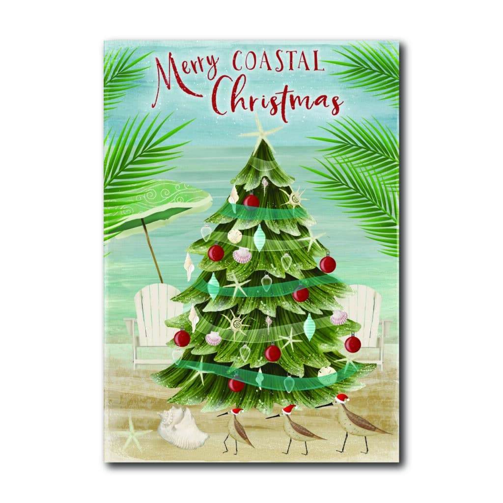 Merry Coastal Christma Gallery-Wrapped Canvas