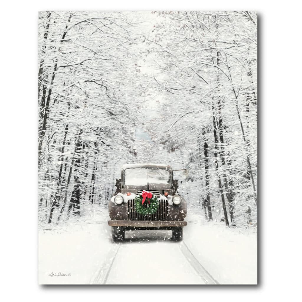 Merry Christmas Truck Gallery-Wrapped Canvas