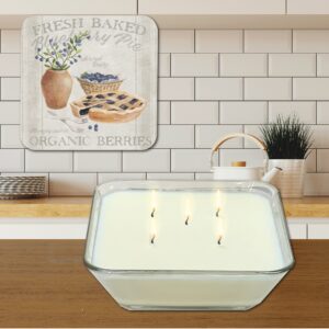 Baked Blueberry Pie 20oz Soy Wax Candle & Fresh Baked Pies Artboard Lid Set