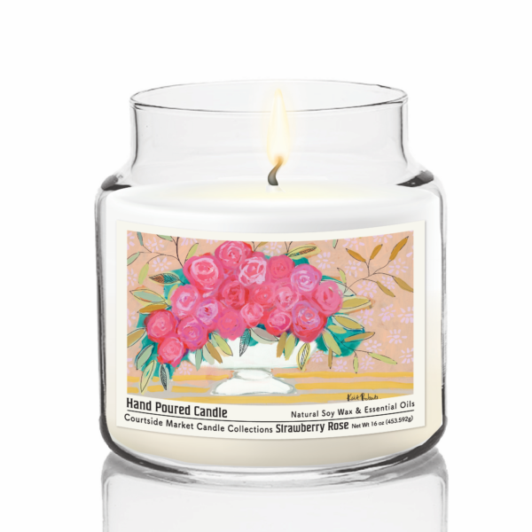 Floral Bliss 16oz Soy Wax Candle Glass Jar & Tin Lid - Image 3