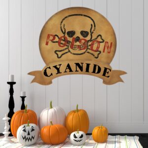 Halloween Skull & Cyanide 20x20" Fabric Repositionable Wall Decal