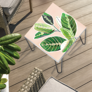 Abstract Zebra Leaves Square 24"x24" Indoor/Outdoor Table