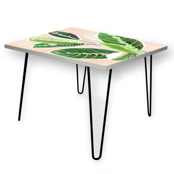 Abstract Zebra Leaves Square 24"x24" Indoor/Outdoor Table - Image 5