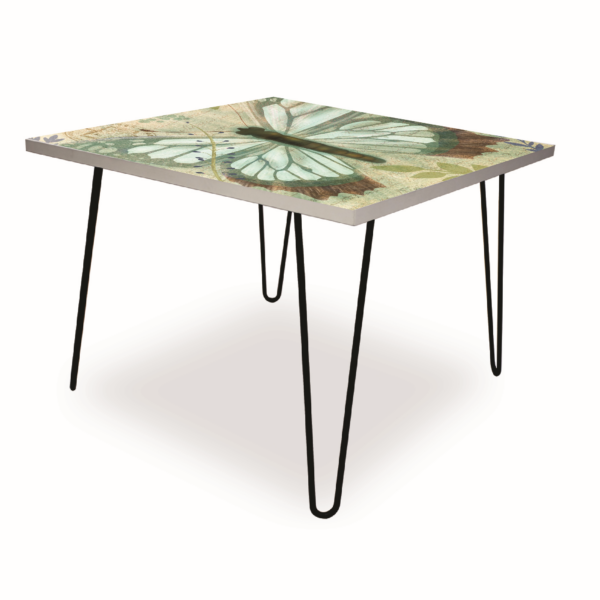 Butterfly Aqua Brown Square 24"x24" Indoor/Outdoor Table - Image 5