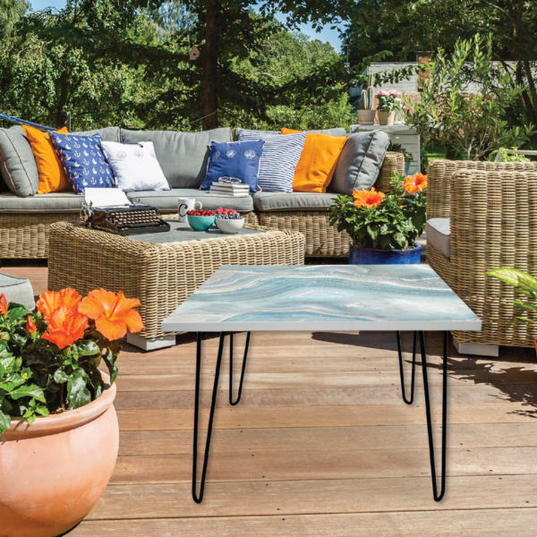 Blue Stone Wash Square 24x24" Indoor/Outdoor Table - Image 4